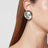 Boucles d’oreilles à clip rondes en métal doré avec cristal