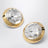 Boucles d’oreilles à clip rondes en métal doré avec cristal