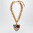 Collier chaîne doré avec pendentif cœur