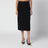 Black Midi Pencil Skirt in Wool Crêpe