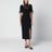 Robe midi noire avec insert en dentelle