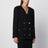 Giacca doppiopetto nera in tweed bouclé