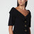 Off-Shoulder Black Wool Crêpe Jacket