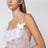 Lavendelfarbenes Slipdress aus Spitze