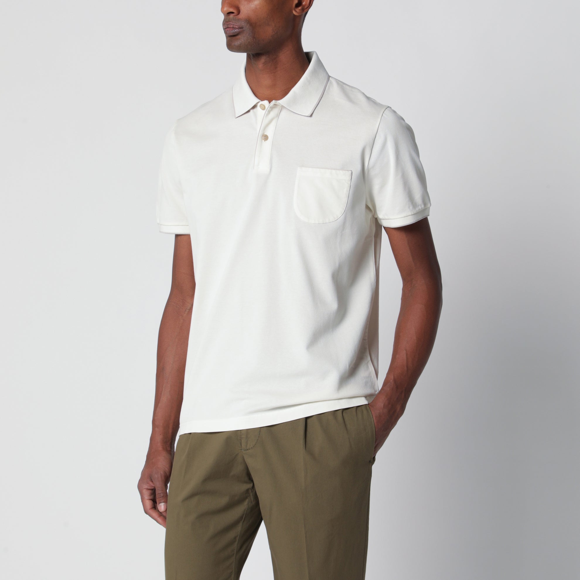 Polo Regatta bianca in cotone elasticizzato