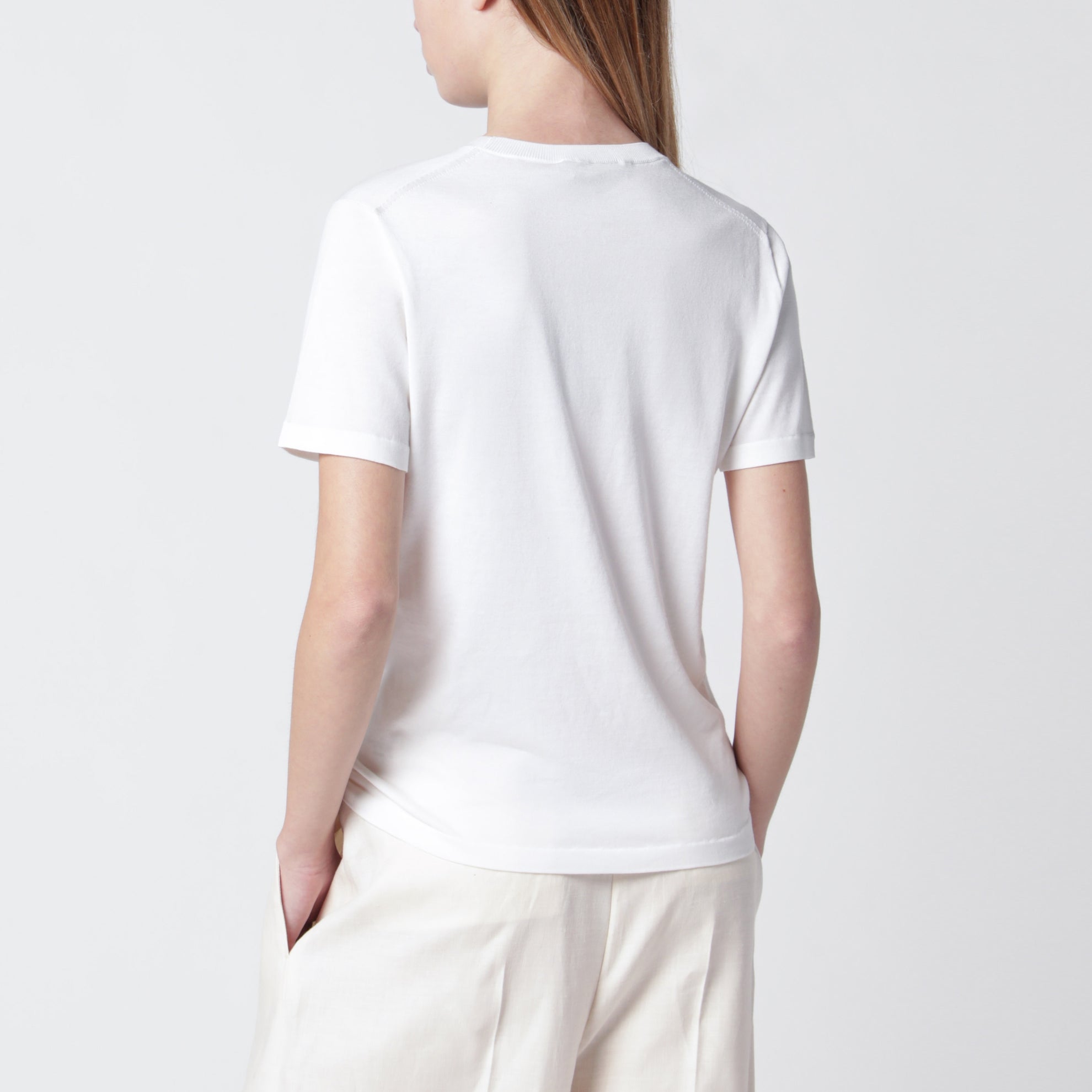 T-shirt Angera en coton blanc à col rond