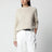 Rundhalspullover in Beige-Melange aus Kaschmir