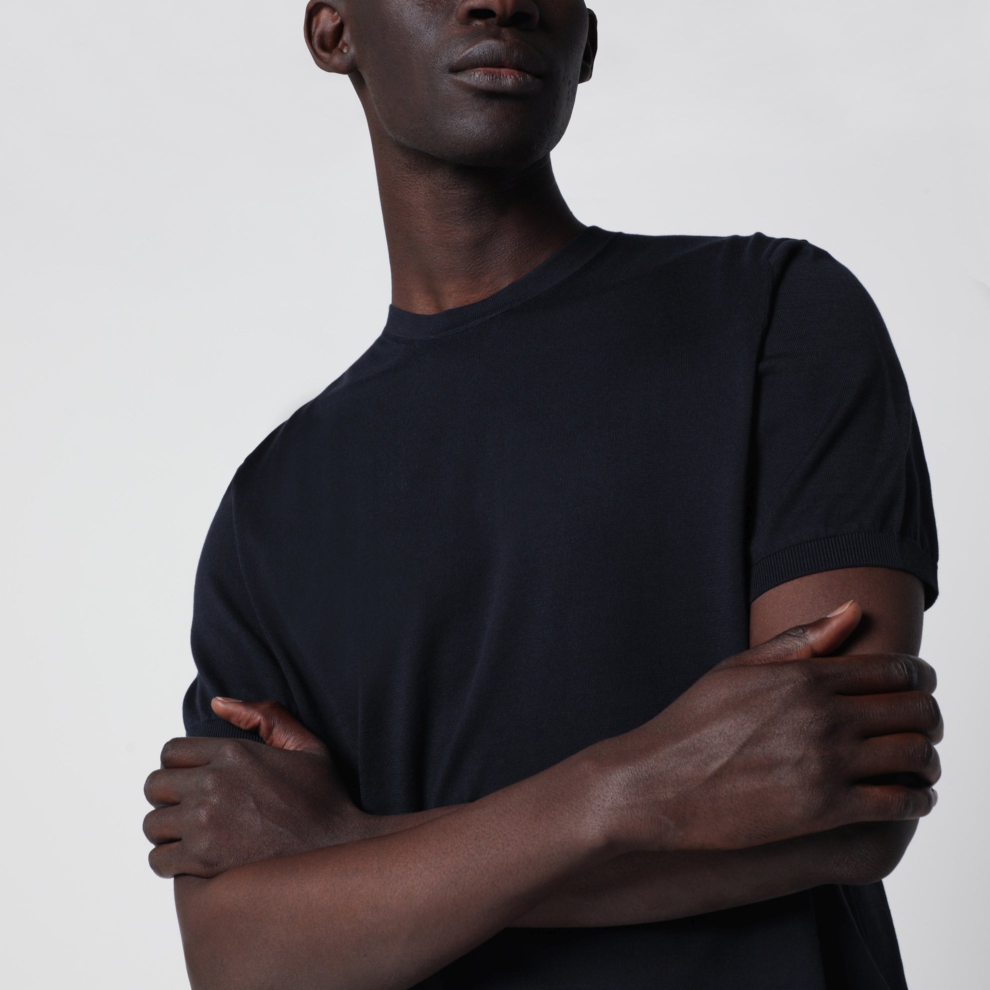 Blue Sea Island cotton crew-neck knit T-shirt