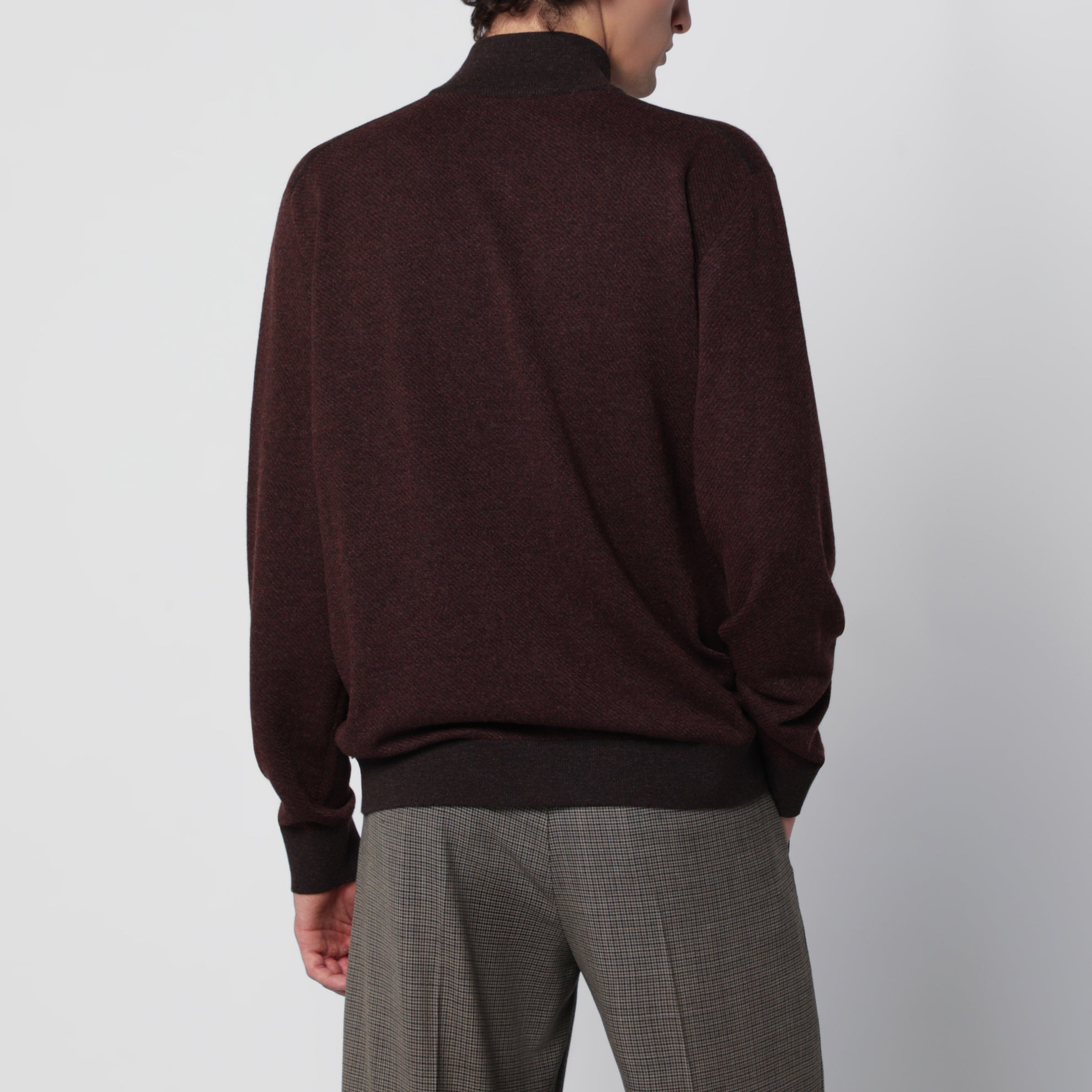 Pull Roadster en cachemire bordeaux/marron
