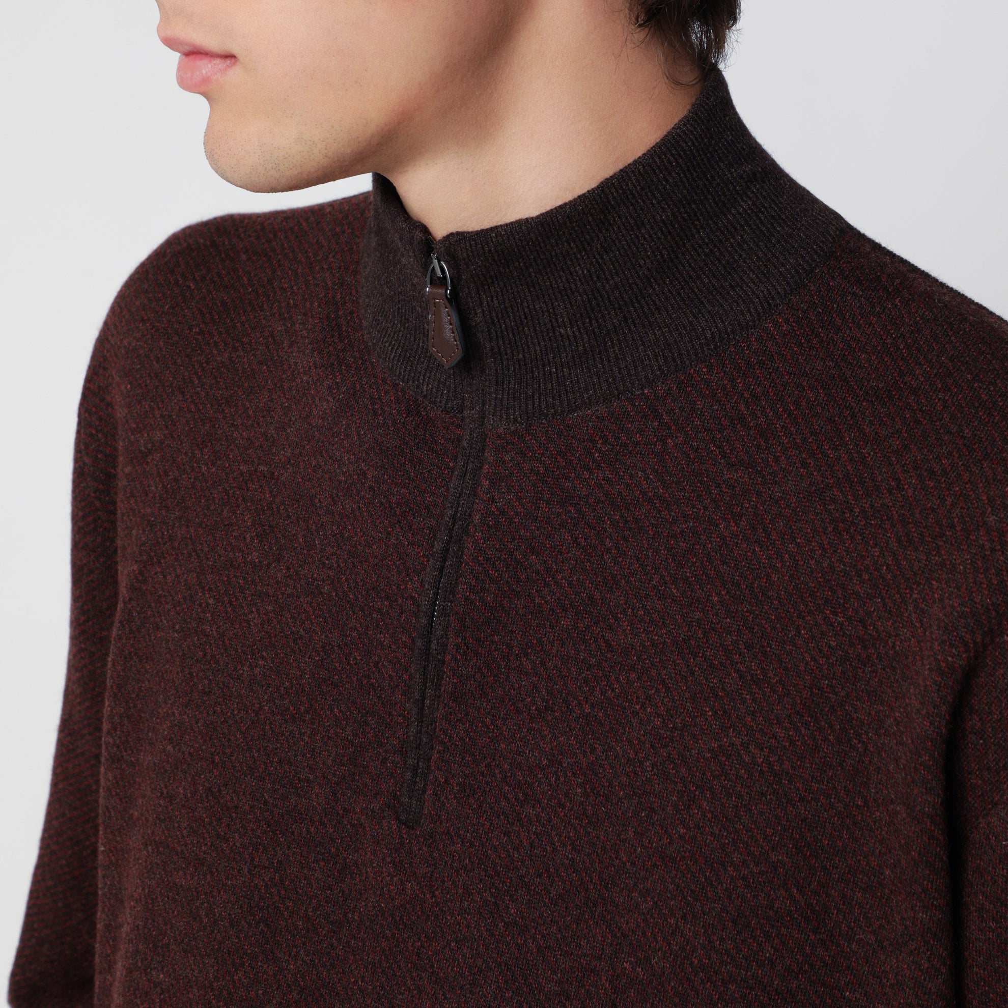 Pull Roadster en cachemire bordeaux/marron