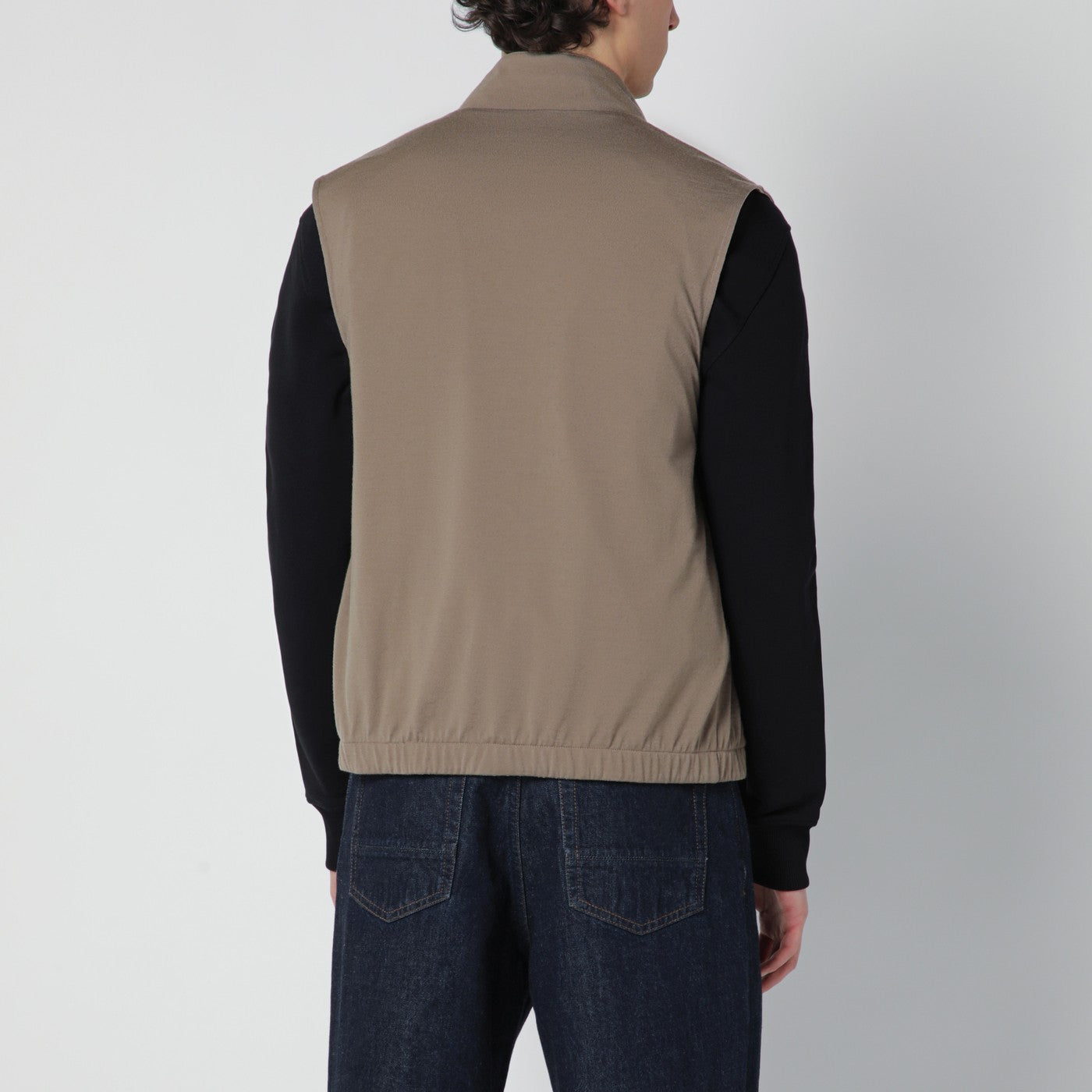 Gilet con zip color sabbia/tundra