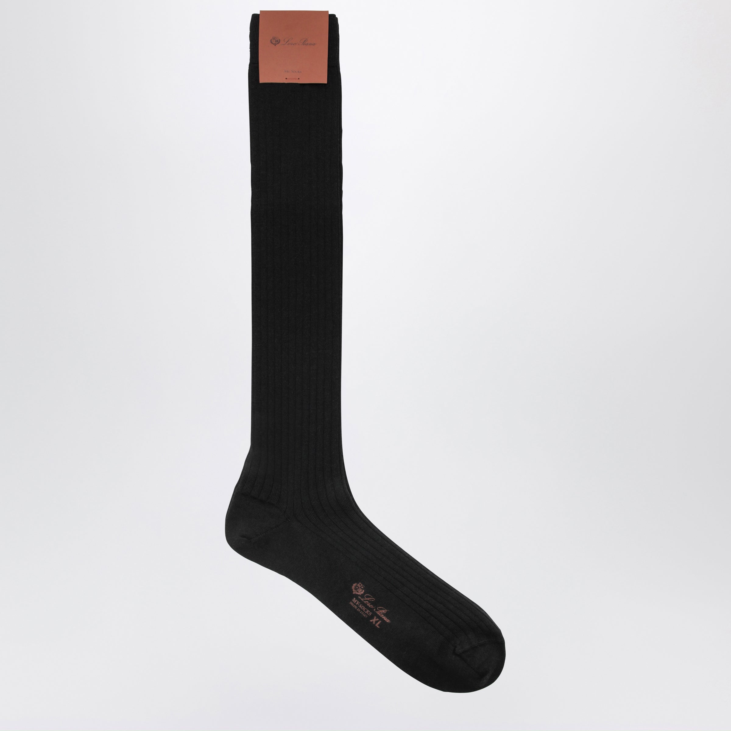 Loro Piana Sottile Black Ribbed Cashmere Blend Socks | TheDoubleF