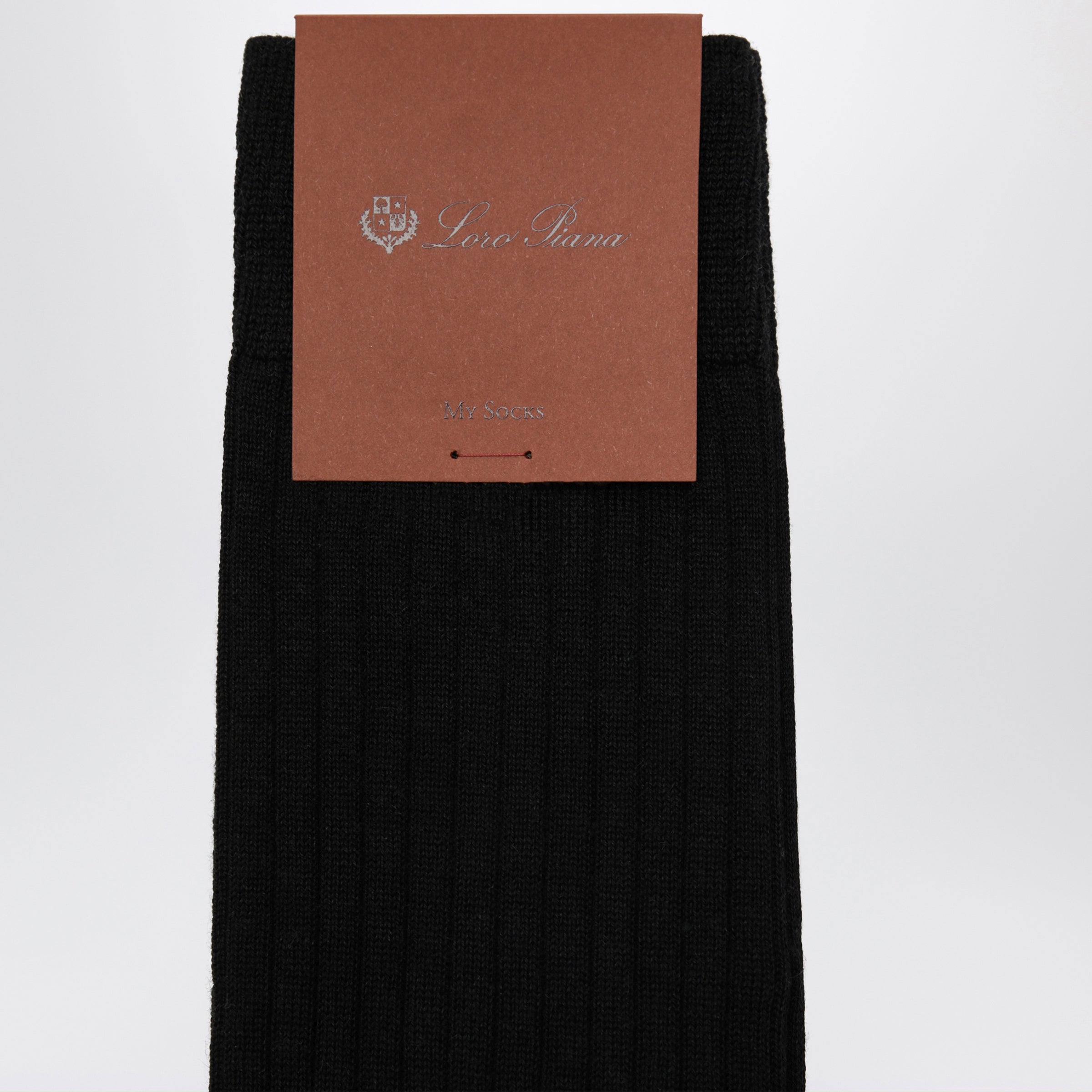 Loro Piana Sottile Black Ribbed Cashmere Blend Socks | TheDoubleF