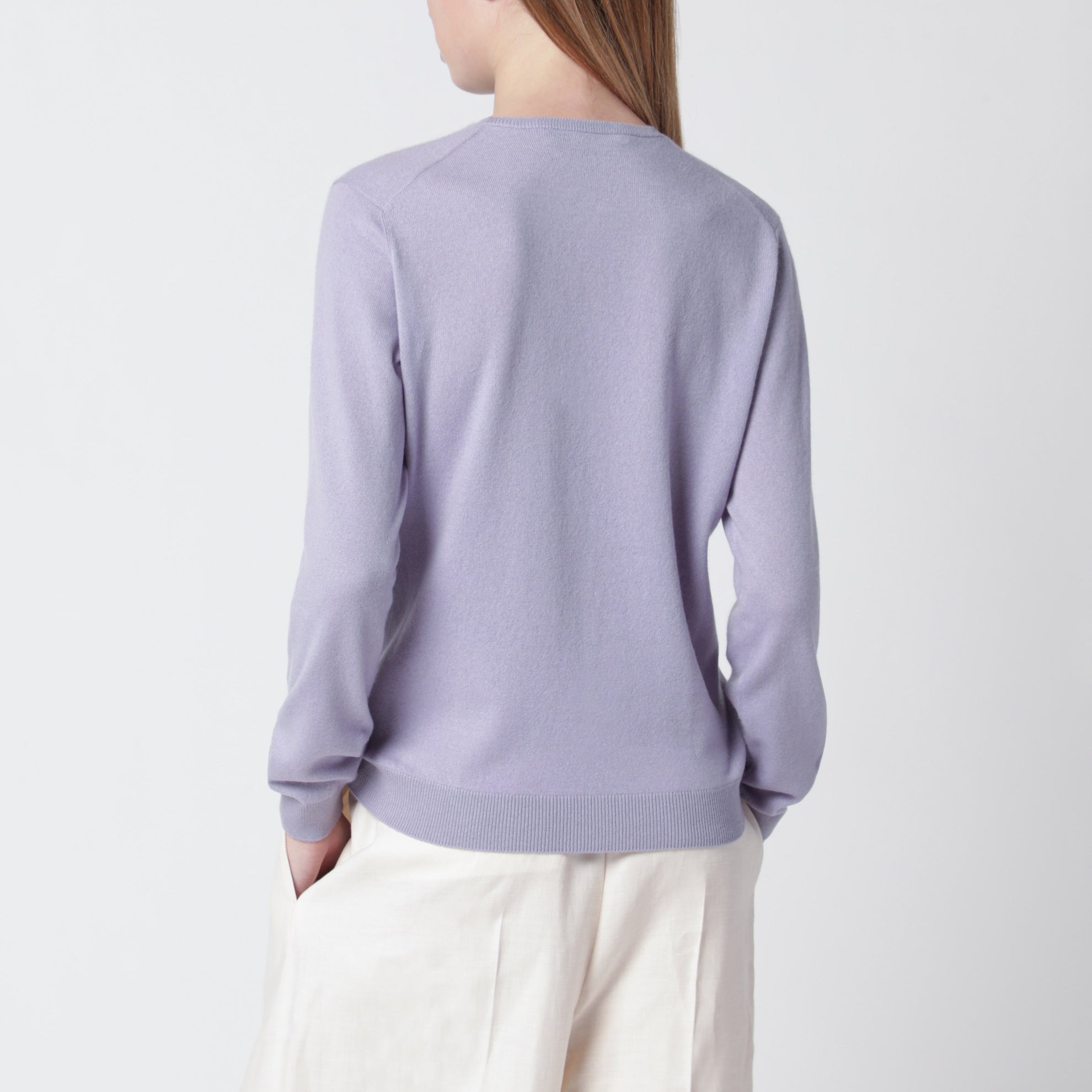 Sergio crew-neck cashmere sweater in purple
