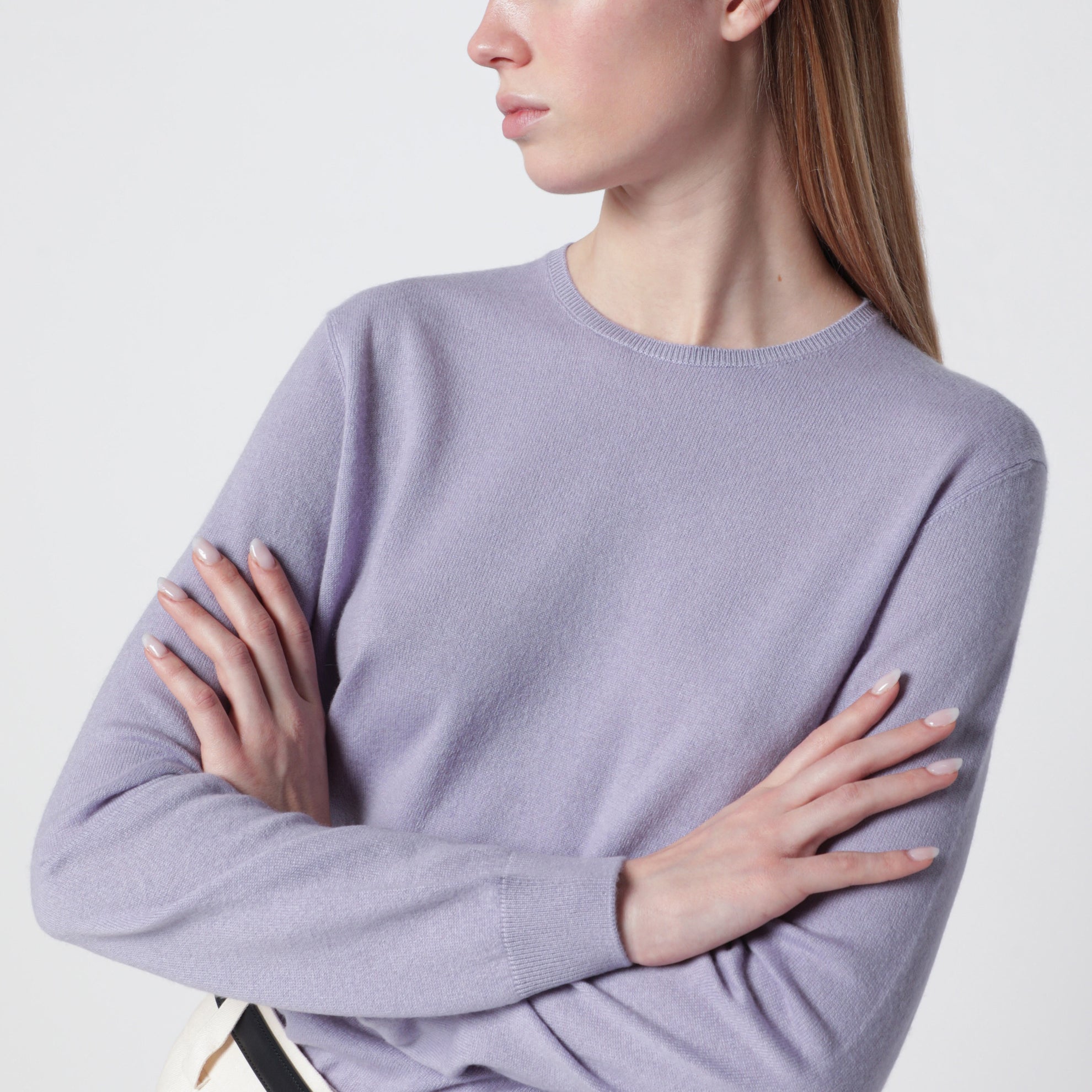 Sergio crew-neck cashmere sweater in purple