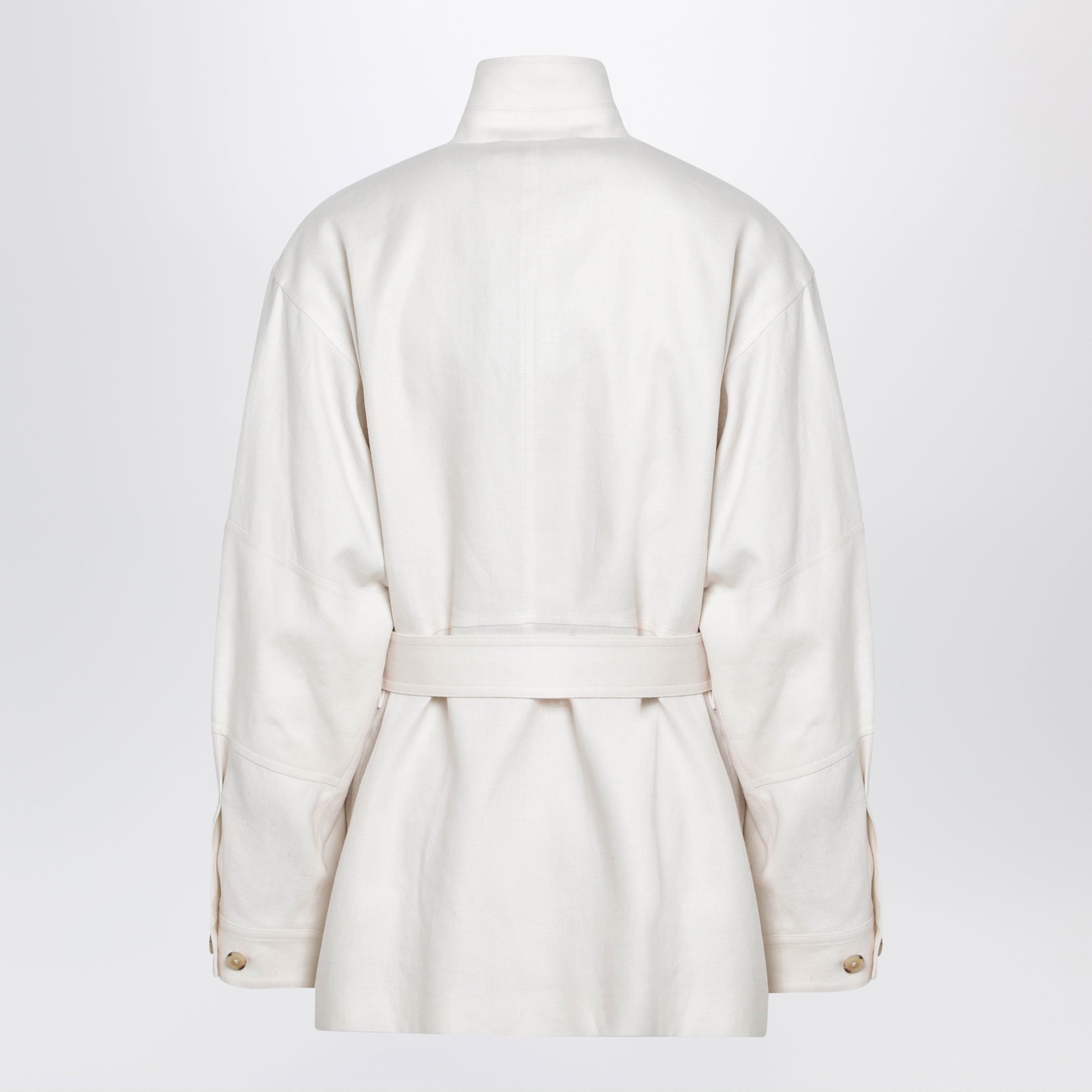 Lismore field jacket in linen and wool, white