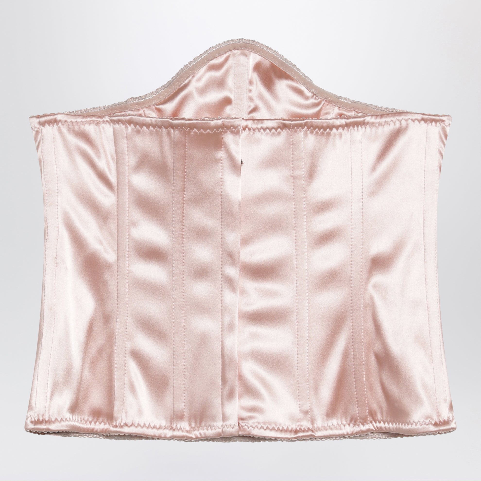 Corsetto con allacciatura rosa pallido in misto acetato