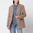 Brown double-breasted blazer in virgin wool