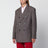Brown and black double-breasted wool blazer