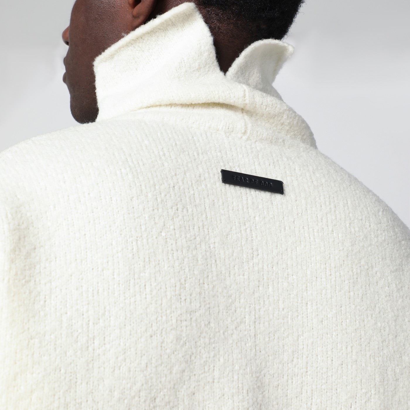 Pull col roulé blanc en laine