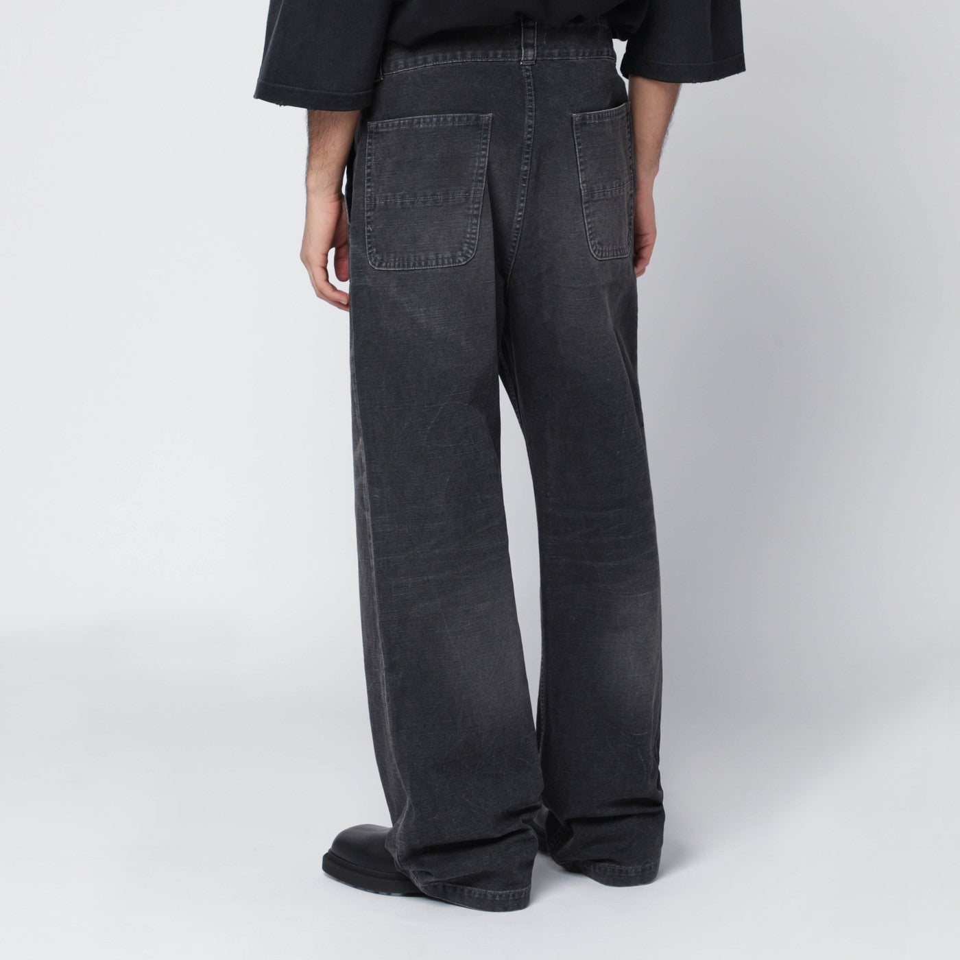 Black washed-effect jeans