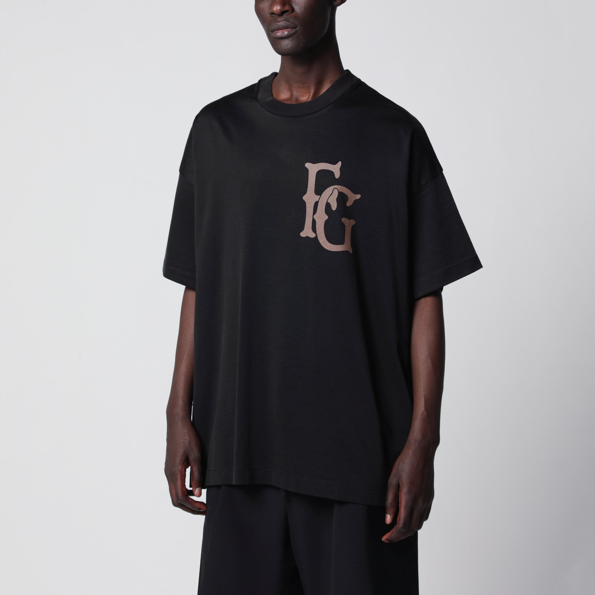 T-shirt 43 in jersey di cotone e rayon nera