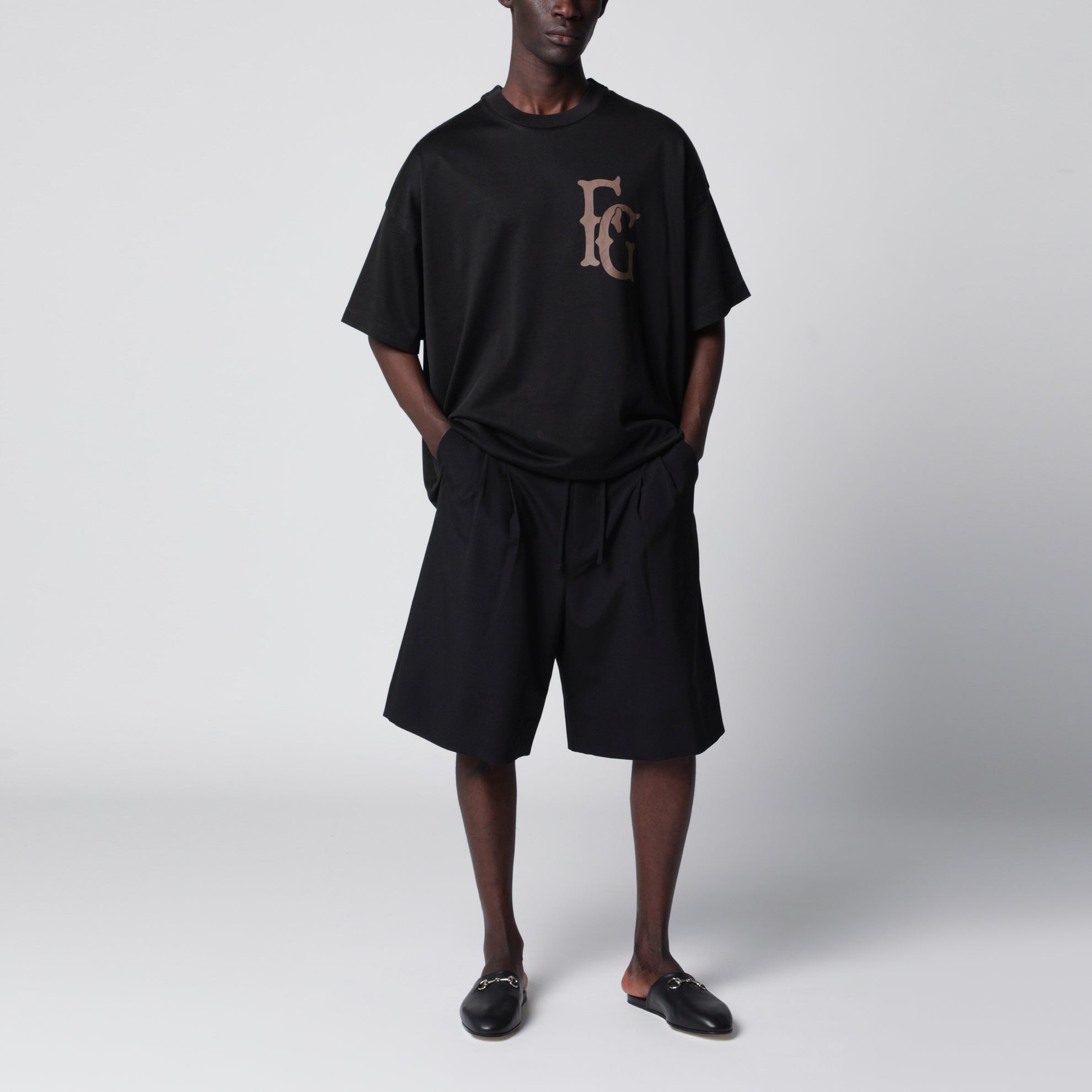 T-shirt 43 in jersey di cotone e rayon nera
