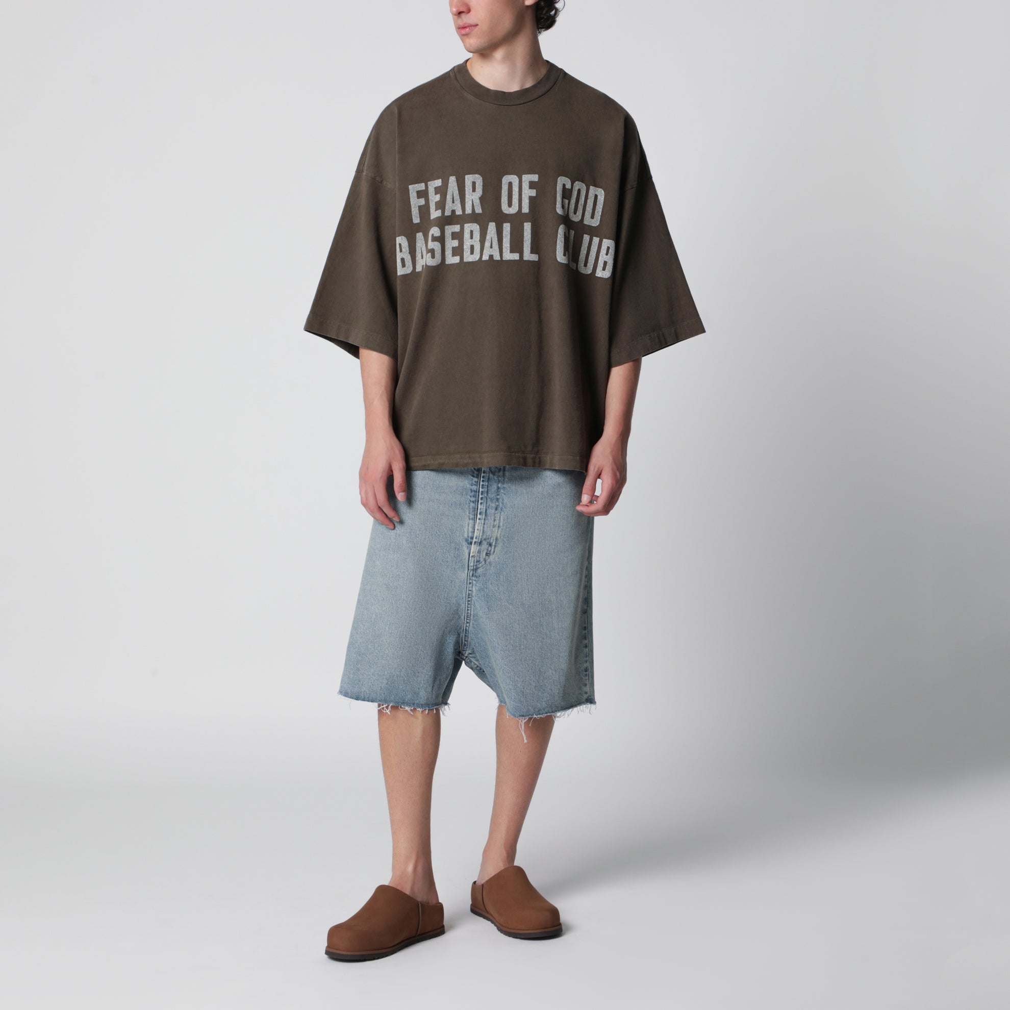 Baseball Club heavy cotton jersey T-shirt in faded brown