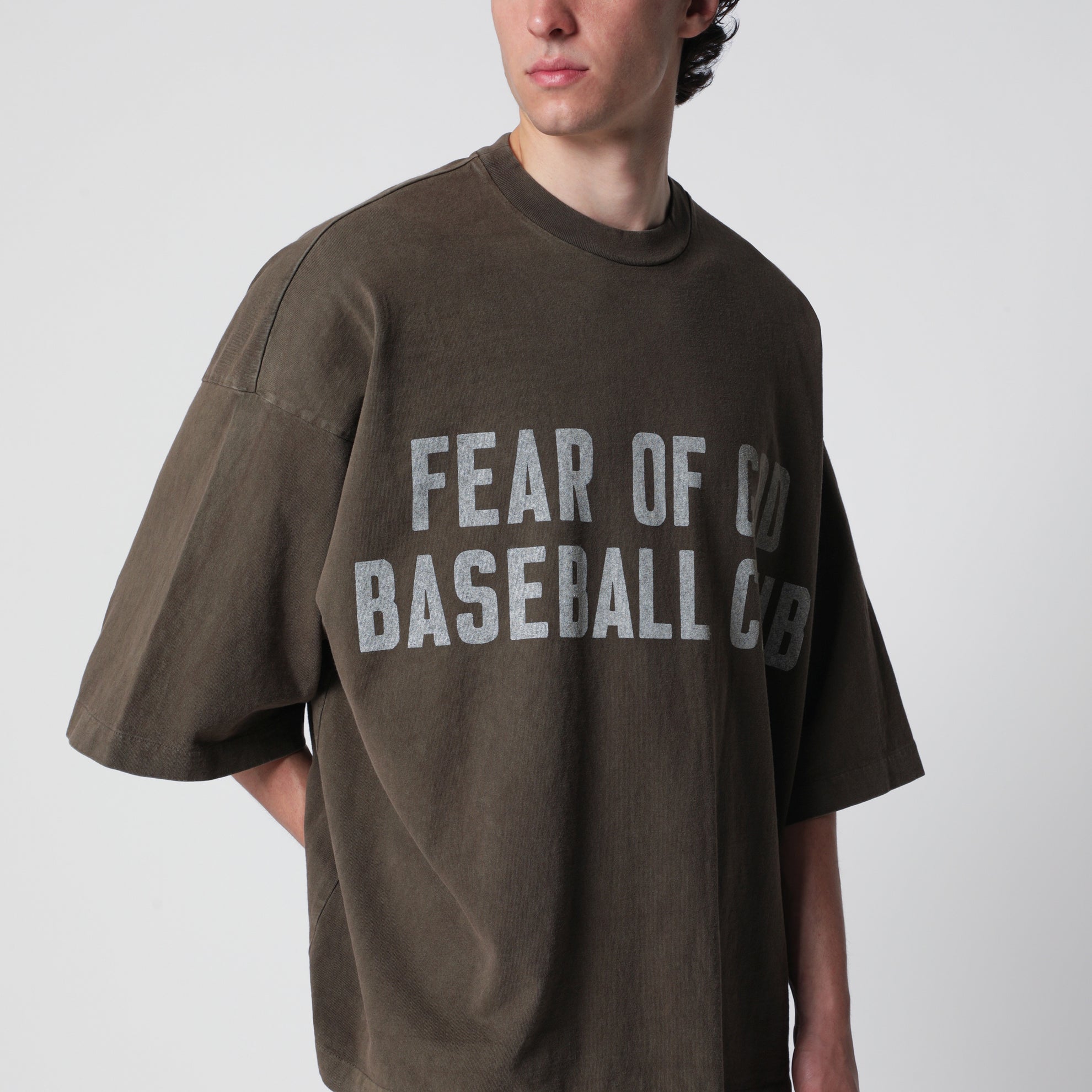 Baseball Club heavy cotton jersey T-shirt in faded brown