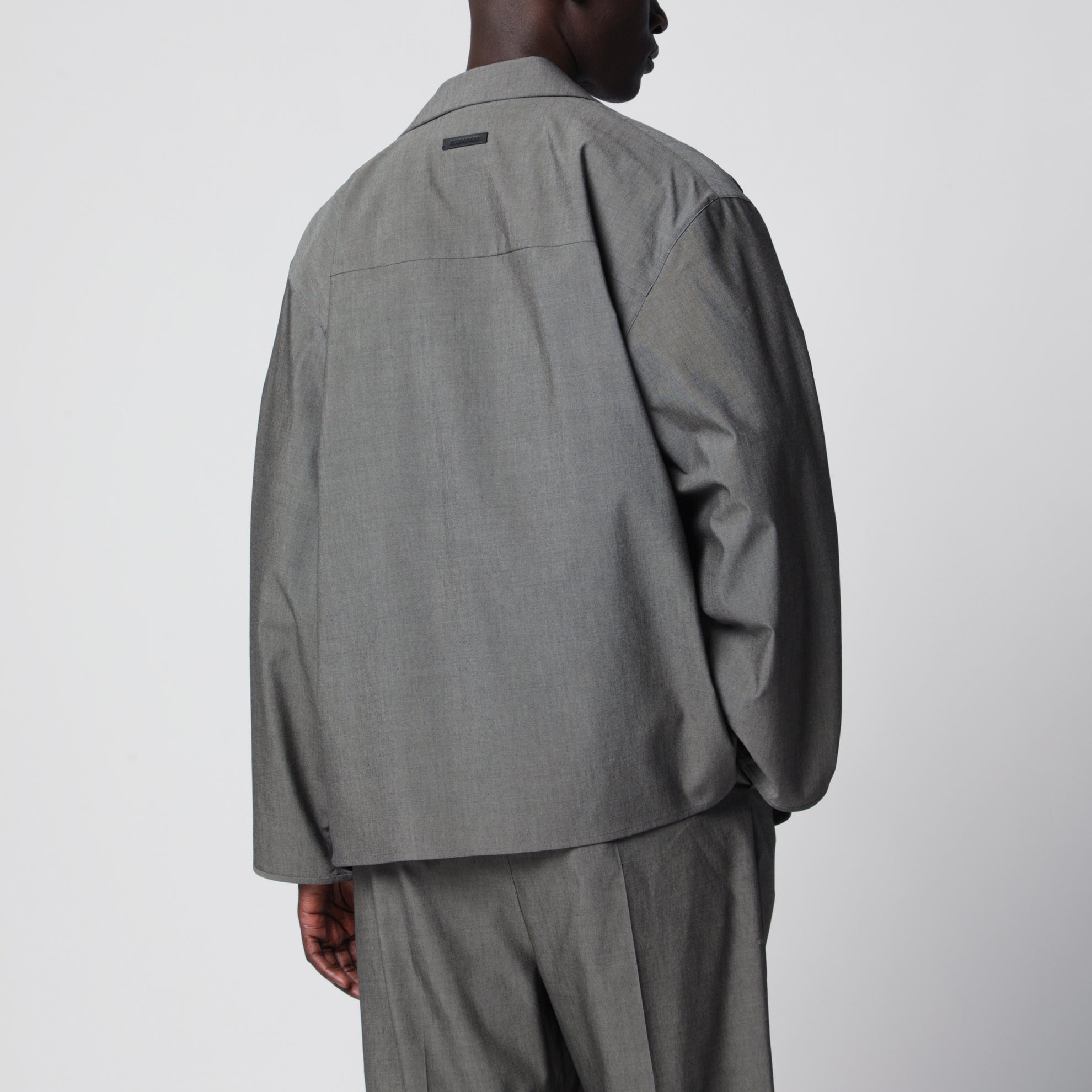 Giacca camicia doppiopetto in misto lana