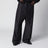 Dark grey wide-leg wool trousers