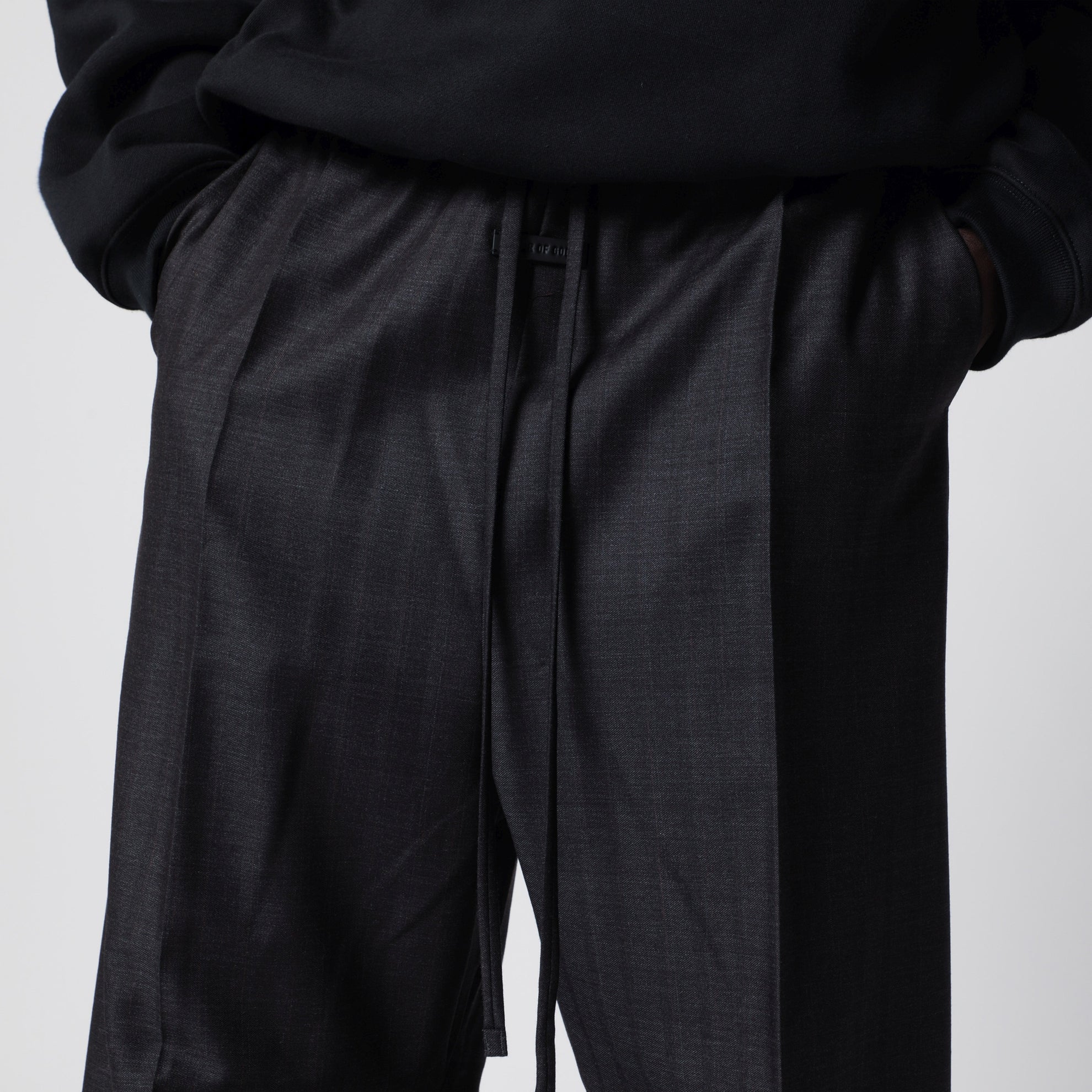 Pantaloni a gamba larga grigi scuri in lana