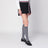 Black ruffled mini skirt in wool blend