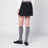 Black ruffled mini skirt in wool blend