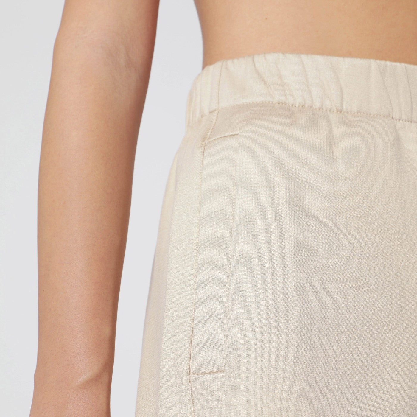Pantalone beige in misto seta