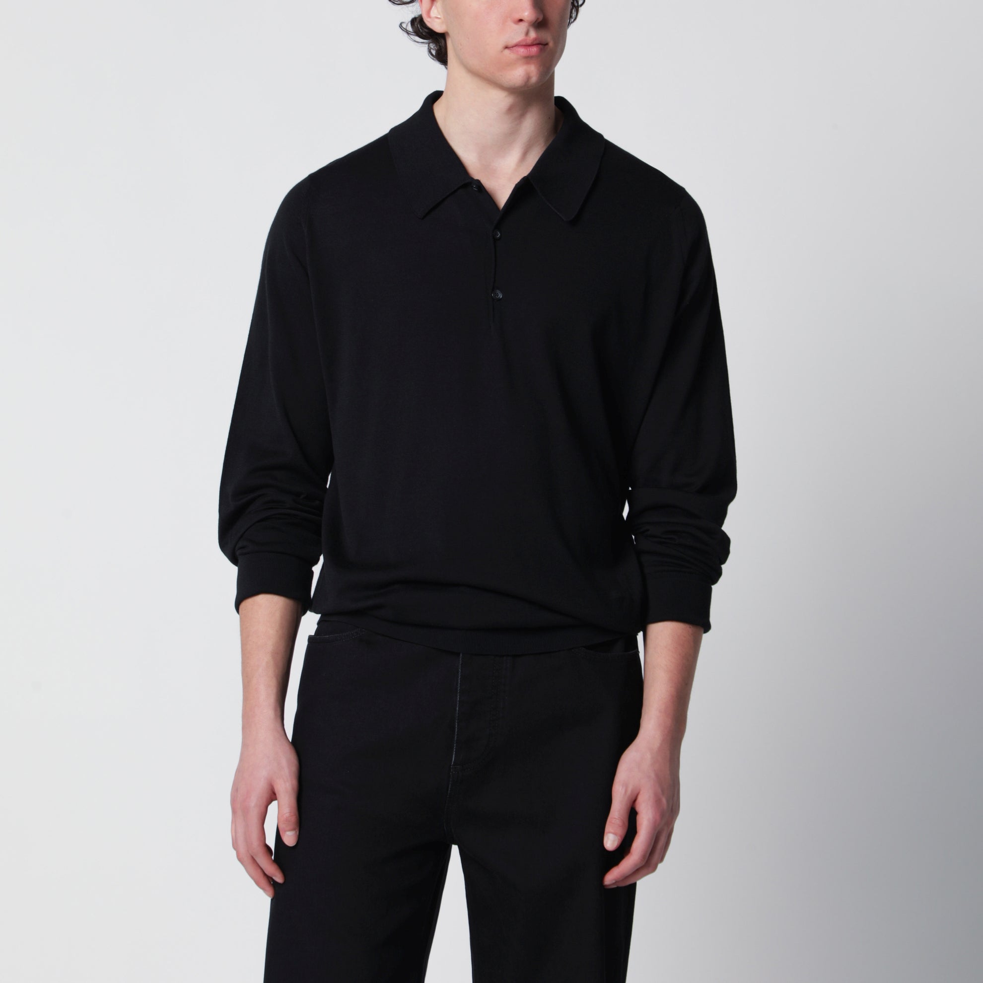 Black Finchley polo in cotton
