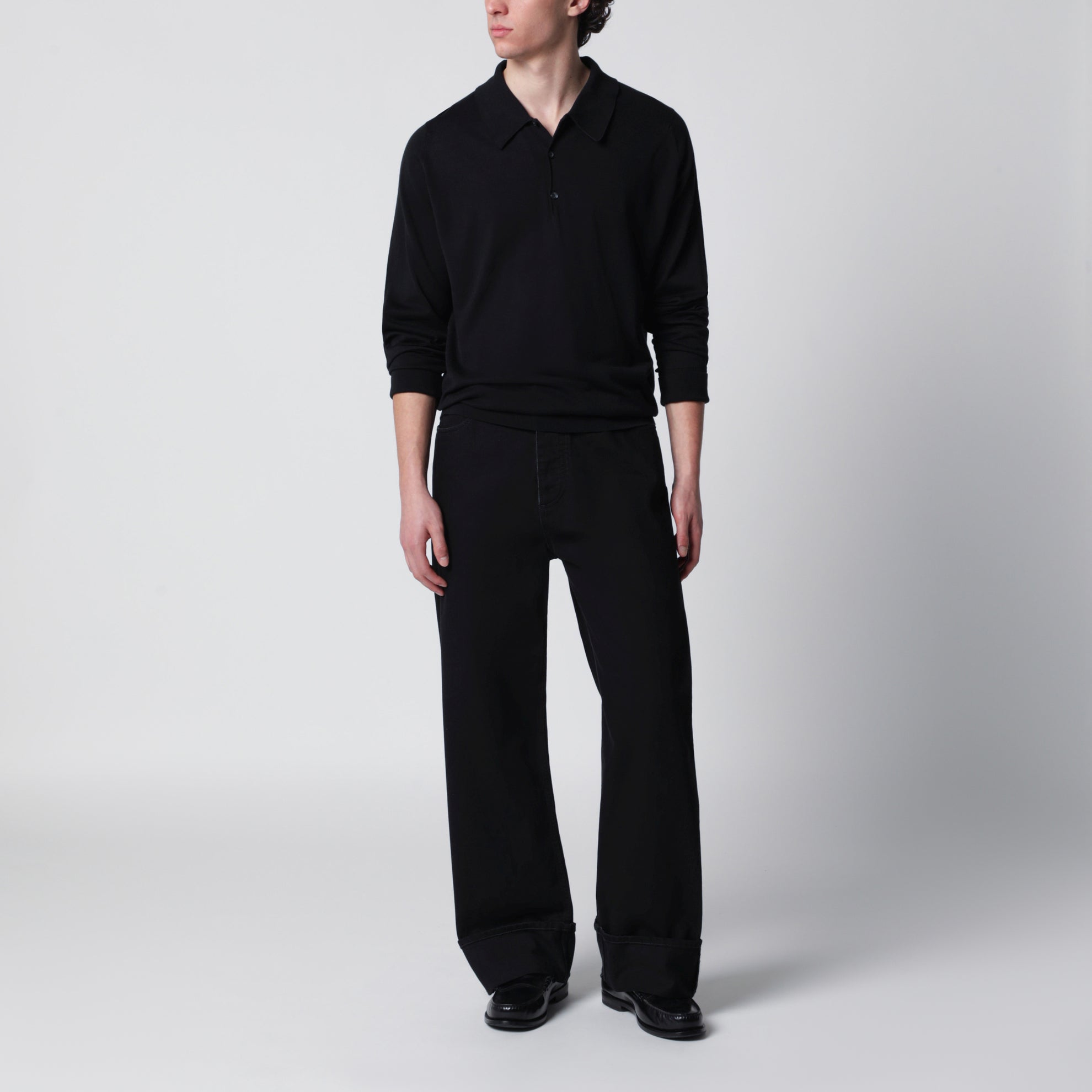 Black Finchley polo in cotton