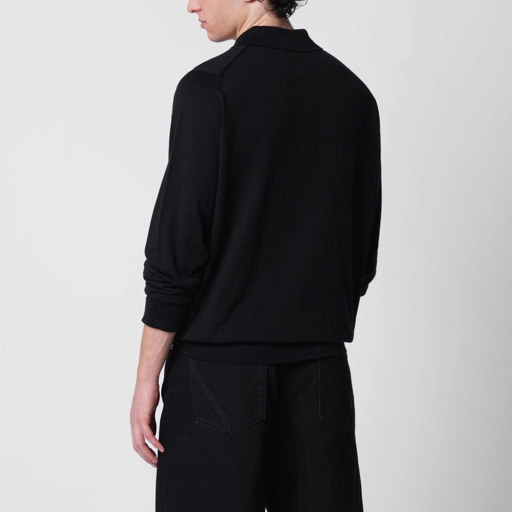 Black Finchley polo in cotton