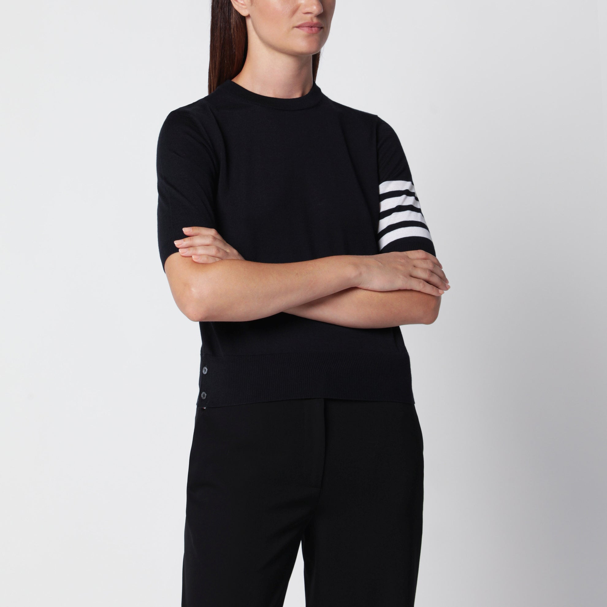 Maglia navy in lana vergine