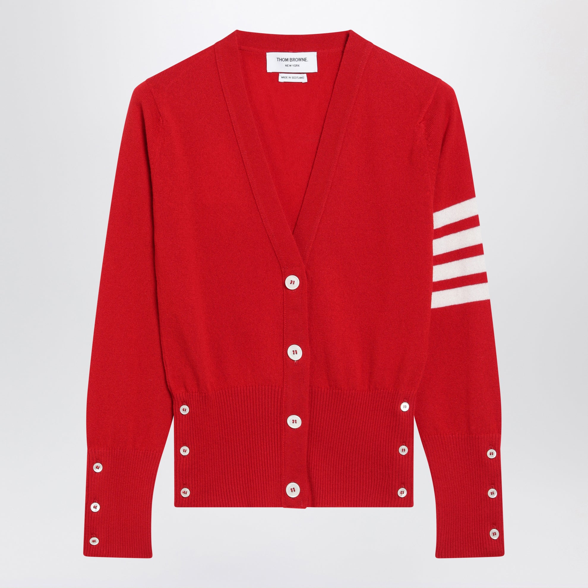Klassische rote Kaschmir-Strickjacke