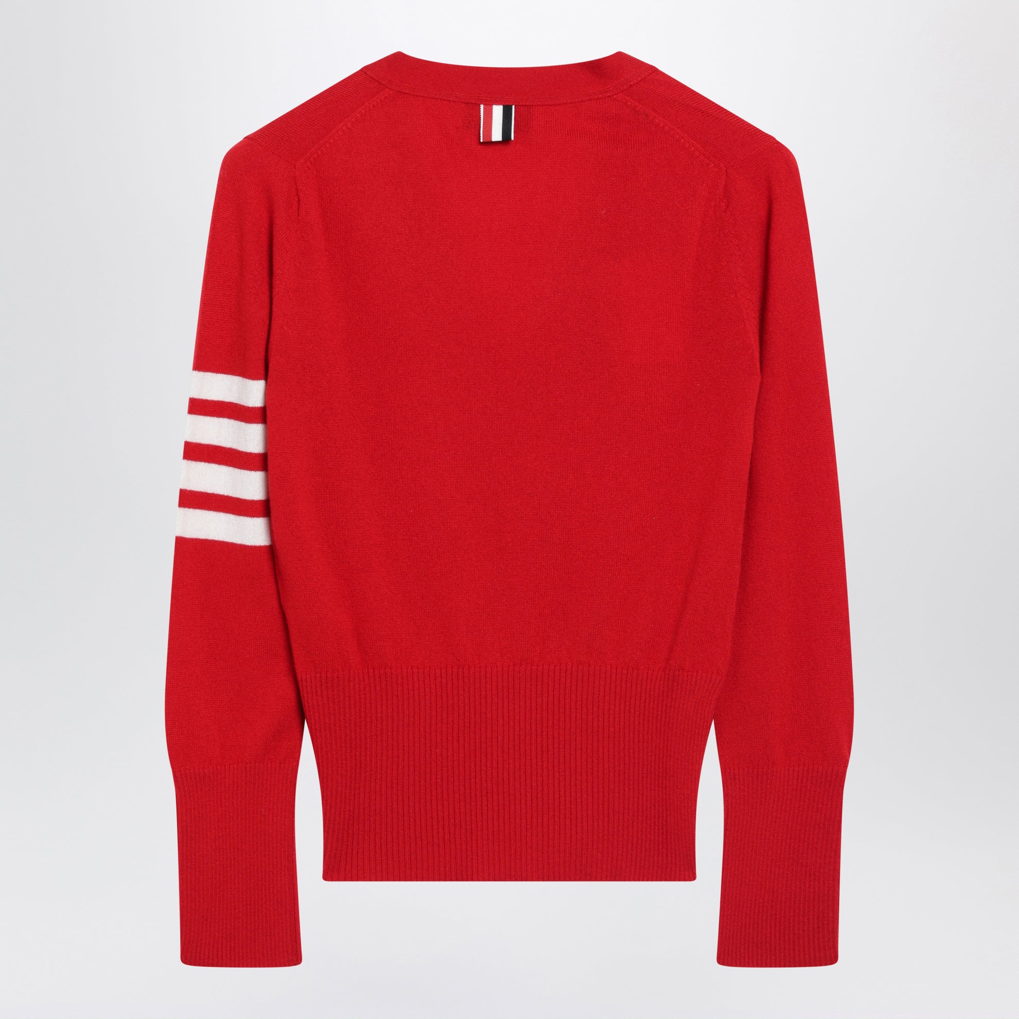 Klassische rote Kaschmir-Strickjacke