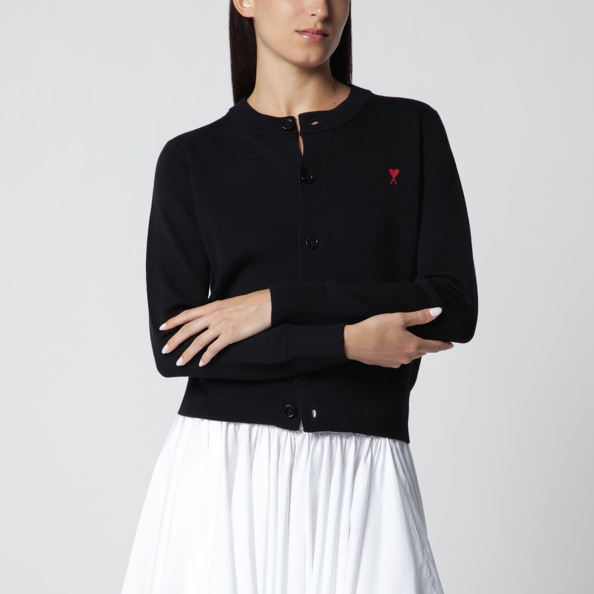 Ami De Coeur cardigan in black wool