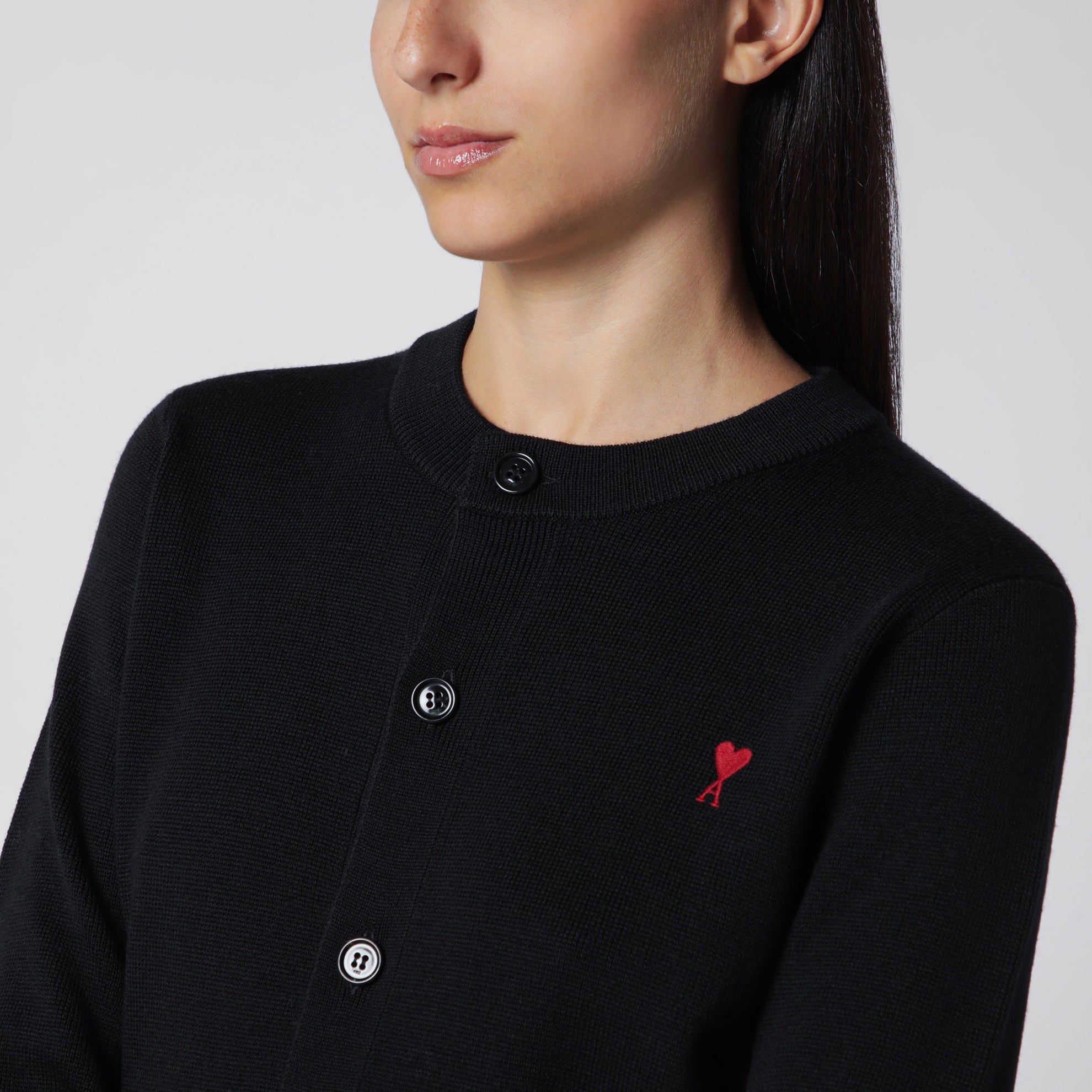 Ami De Coeur cardigan in black wool