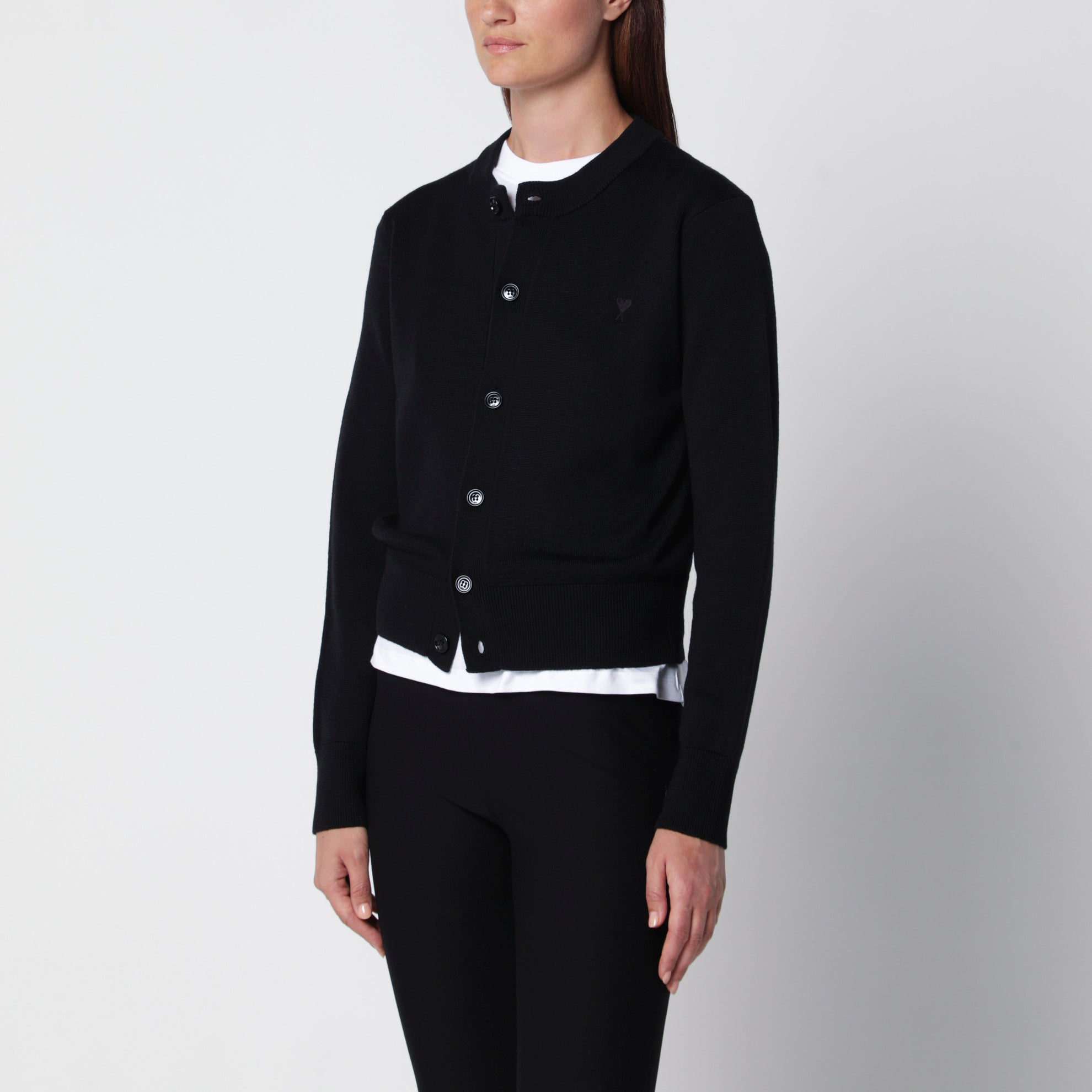 Cardigan Ami De Coeur in lana nero