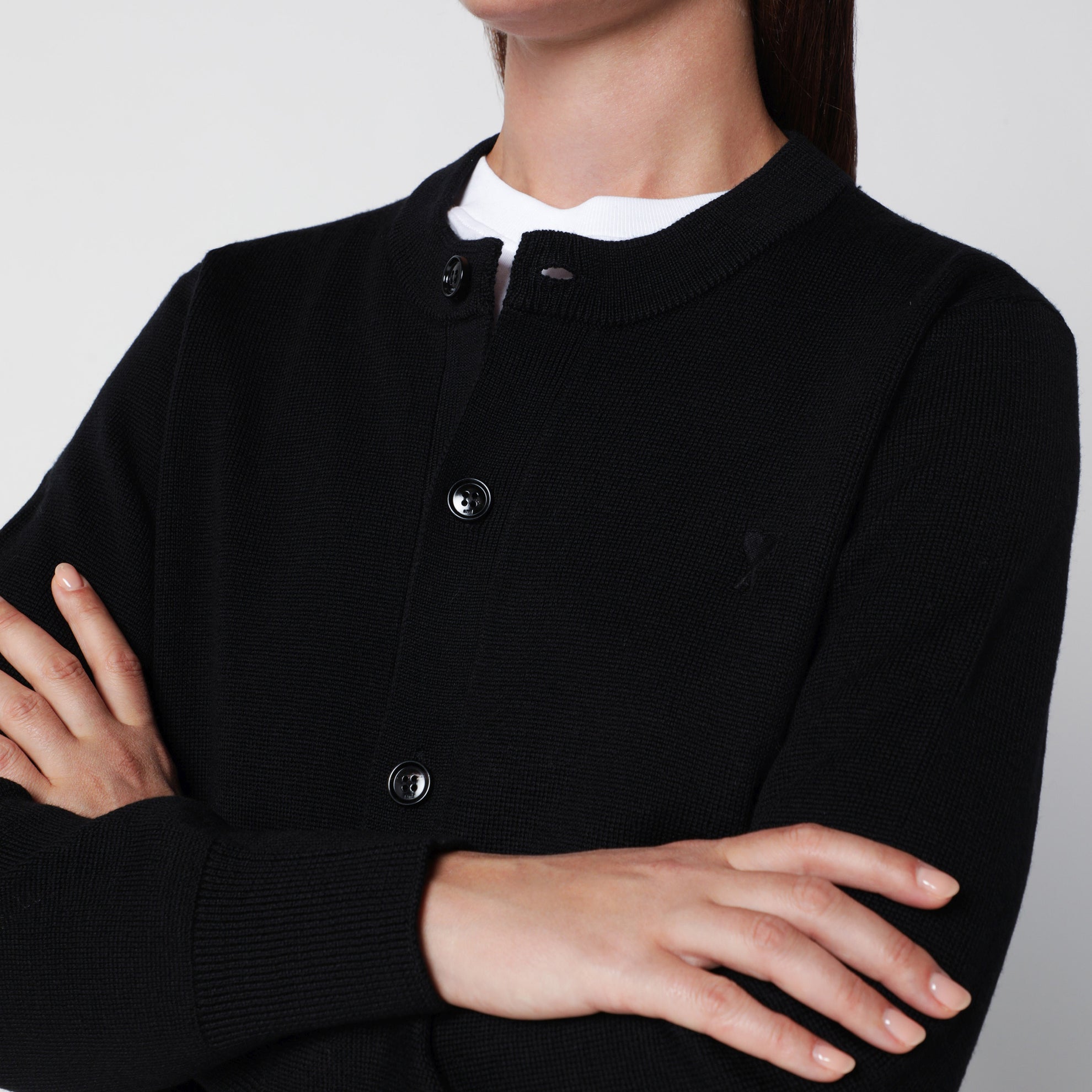 Cardigan Ami De Coeur in lana nero