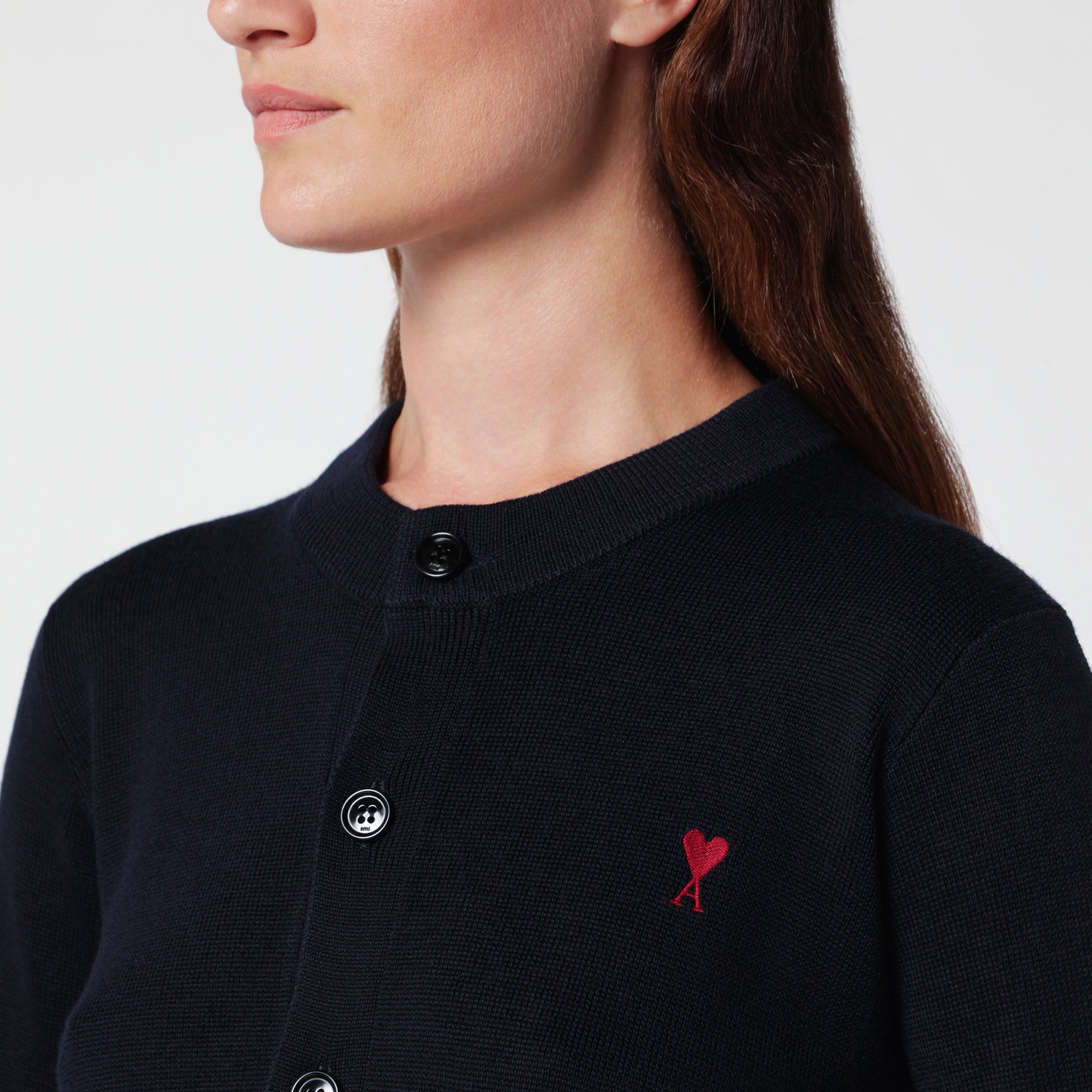 Cardigan Ami De Coeur in lana navy
