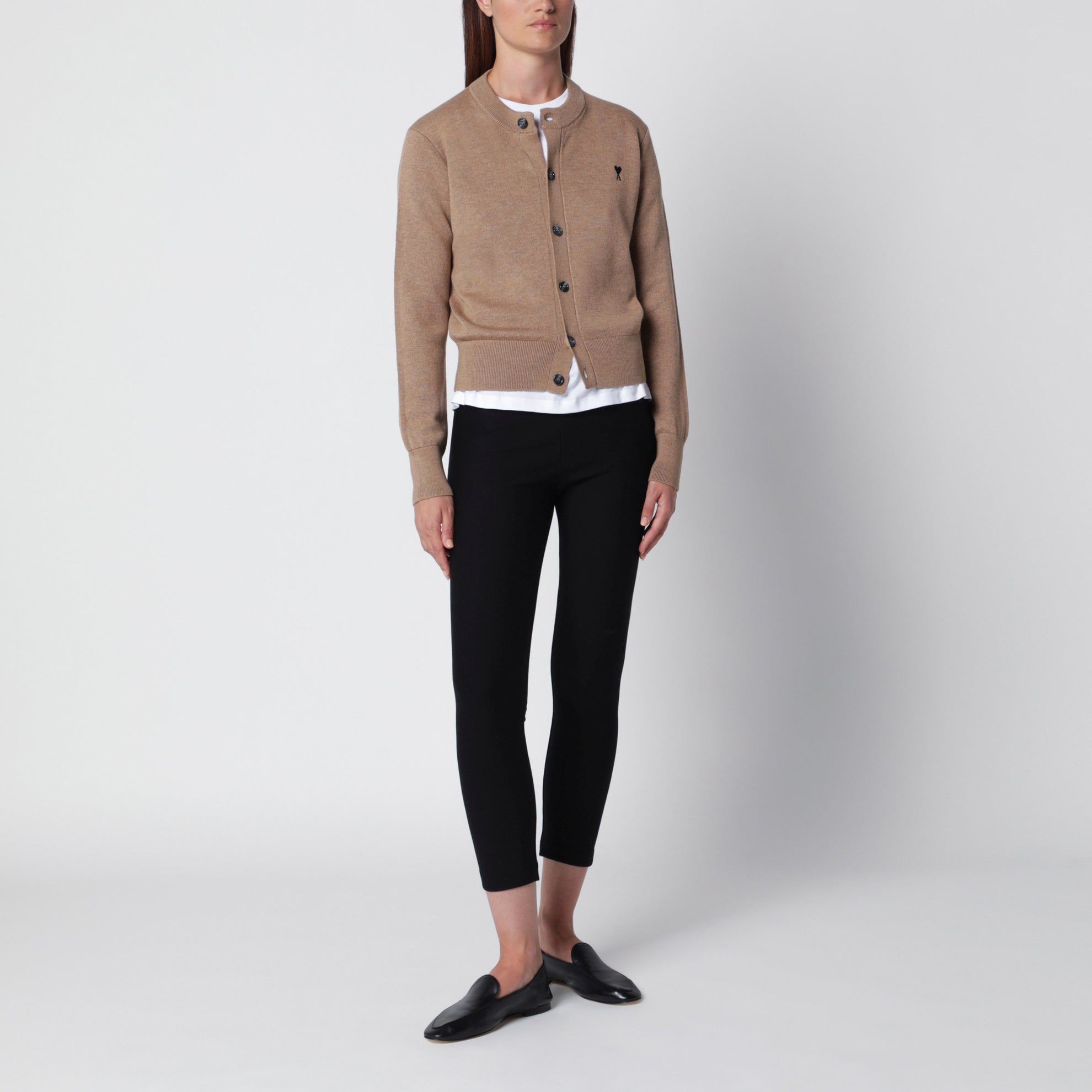Cardigan Ami De Coeur en laine camel