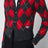 Rot/grauer Cardigan mit Argyle-Muster aus Wolle