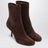 Bottines marron en daim effet crocodile