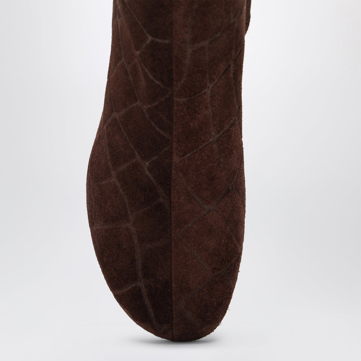 Bottines marron en daim effet crocodile
